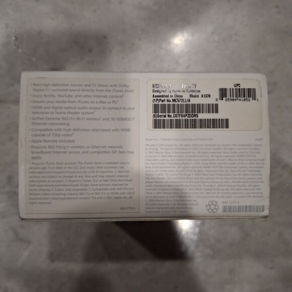 Apple TV MC572LL/A Model A 1378 Black With Remote Tested And Works - Picture 2 of 9